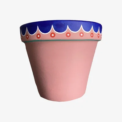Wolf & Badger Pink / Purple Hand Painted Scallop Plant Pot- Pink & Purple Abigail Hardie Home