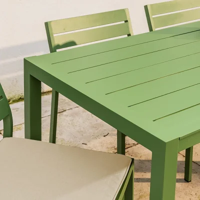 Atkin & Thyme Anna 4 Seat Dining Set in Green
