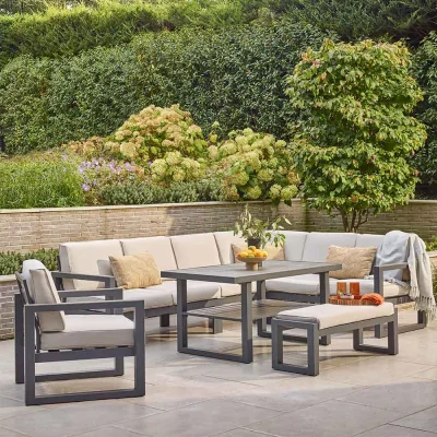 Atkin & Thyme Gabriela Corner Lounge Dining Set with Lounge Chair
