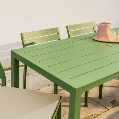Atkin & Thyme Anna 6 Seat Dining Set in Green