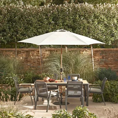 Atkin & Thyme Savannah 6 Seat Dining Set with Parasol