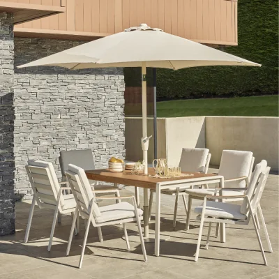 Atkin & Thyme Leena 6 Seat Dining Set with Parasol