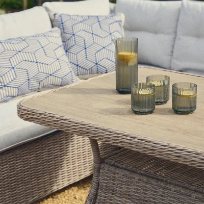 Atkin & Thyme Karla Rattan Rectangular Lounge Dining Set