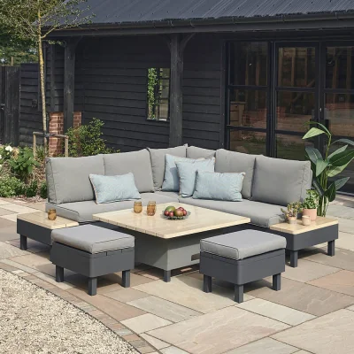 Atkin & Thyme Paola Lounge Dining Set with Height Adjustable Table