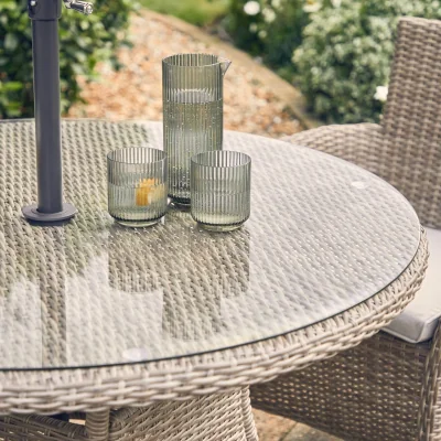 Atkin & Thyme Grace 4 Seat Dining Set with Parasol