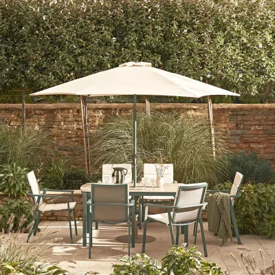 Atkin & Thyme Valentina 6 Seat Dining Set with Parasol 