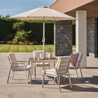 Atkin & Thyme Leena 4 Seat Dining Set with Parasol