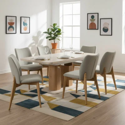 Arighi Bianchi Padstow 160-200cm Extending Dining Table and Spencer Chairs Bundle