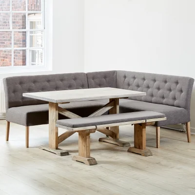 Arighi Bianchi 150cm Grafton Dining Table, Bench with Topper & Stanford Corner Bench Bundle