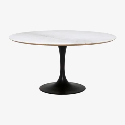 Barker and Stonehouse Talula Dining Table, Shiny White Marble
