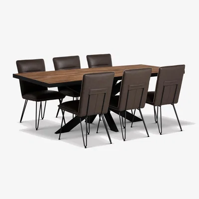 Barker and Stonehouse Borneo D.Tbl 220cm X 6 Bron D.Chr, Teak Wood | Barker & Stonehouse