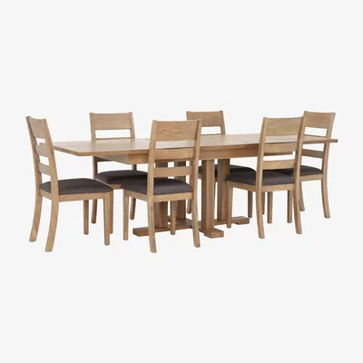 Barker and Stonehouse Ibex Extending Table & 6 Ibex Chairs, 776 Wood | Barker & Stonehouse
