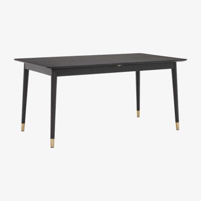 Barker and Stonehouse Cannelle Extending Dining Table, Black Ash with Black and Gold Leg