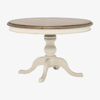 Barker and Stonehouse Carisbrooke Round Dining Table, Stucco White