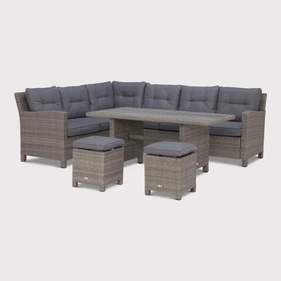 Barker and Stonehouse Ronda Modular L-Shape Dining Set, Grey | Barker & Stonehouse