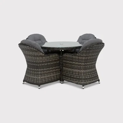 Barker and Stonehouse Penryn 4 Seater Dining Set, Grey | Barker & Stonehouse