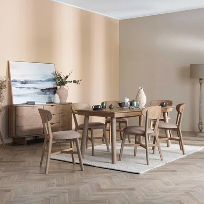 Barker and Stonehouse Lathan 140-190cm Dining Table & x6 Lathan Chairs, Wood | Barker & Stonehouse