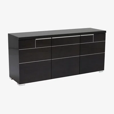 Barker and Stonehouse Versilia 3 Door Sideboard, Grey Koto High Gloss Finish