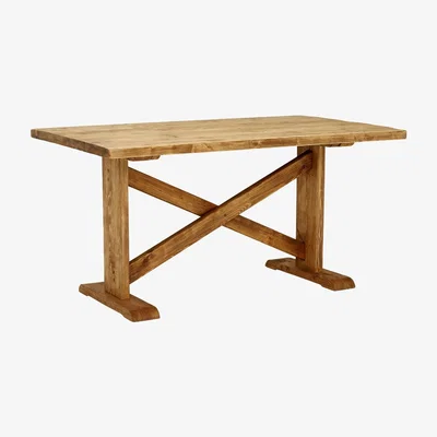 Barker and Stonehouse Newsham Reclaimed Wood Dining Table, Polished Brown