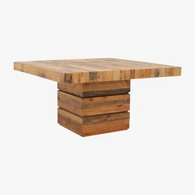 Barker and Stonehouse Unique Large Square Wooden Dining Table - Reclaimed Pine - W147.5 x D147.5 x H78cm - Barker &amp; Stonehouse