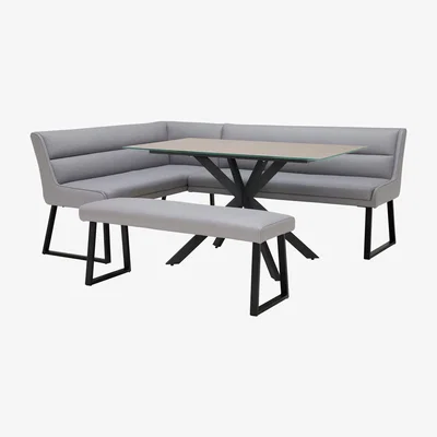 Barker and Stonehouse Ryker Right Hand Facing Corner Dining Set, Grey | Barker & Stonehouse