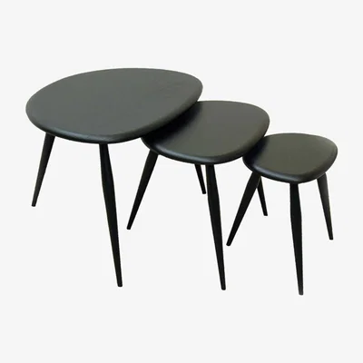 Barker and Stonehouse Ercol Collection Retro Nest of 3 Tables, Black