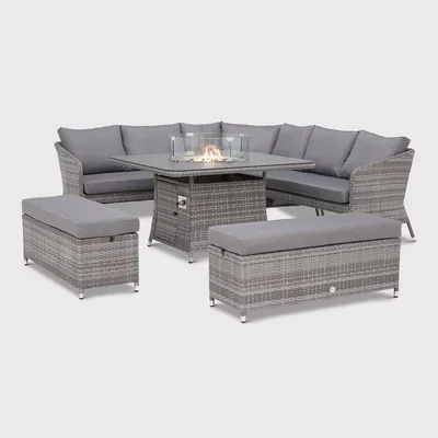 Barker and Stonehouse Levisham Deluxe Corner Dining Set Grey | Barker & Stonehouse