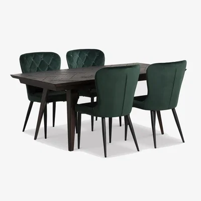 Barker and Stonehouse Elon Ext D.Tbl X 4 Burnaby D.Chr, Green Wood | Barker & Stonehouse