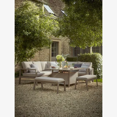 Cox and Cox Marseille Corner Dining Set With Firepit