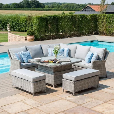 Cuckooland Maze Rattan Oxford Royal Corner Dining Set with Rising Table