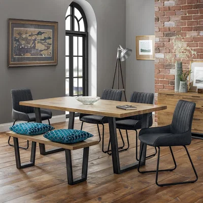 Cuckooland Julian Bowen Brooklyn Dining Set with 4 Soho Chairs & Bench