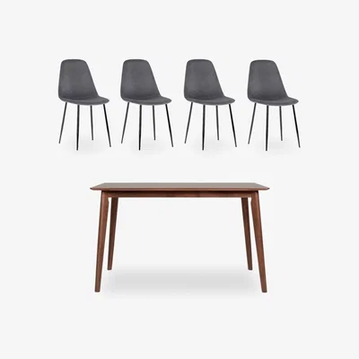 Cult Furniture Milton Dining Table & 4 Dining Chairs Set