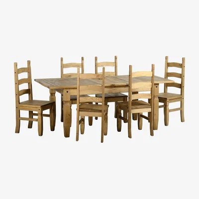 Dunelm Corona Extending 6 Seater Dining Set Natural