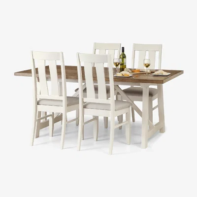 Dunelm Pembroke Rectangular Dining Table with 4 Chairs Ivory