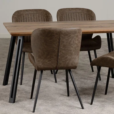 Dunelm Quebec Dining Set Mid Oak (Brown)