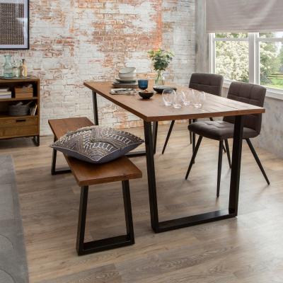 Dunelm Jackson Dining Table with Porter Chairs and Jackson Bench MultiColoured