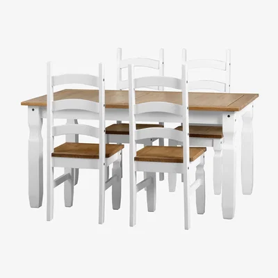 Dunelm Corona White 4 Seater Dining Set White
