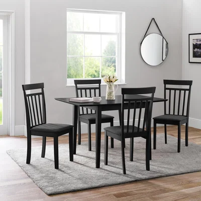 Dunelm Rufford Square Extendable Dining Set with 4 Coast Chairs Black