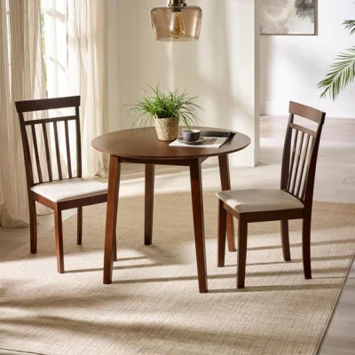 Dunelm Coast Dropleaf Dining Table with 2 Coast Dining Chairs