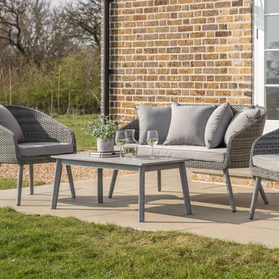 Dunelm Roma 4 Seater Lounge Set Grey