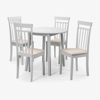 Dunelm Coast Grey Dining Table with 4 Chairs Grey