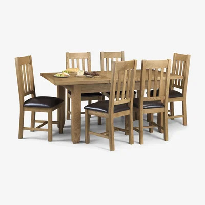 Dunelm Astoria Extending Dining Table with 6 Chairs Brown