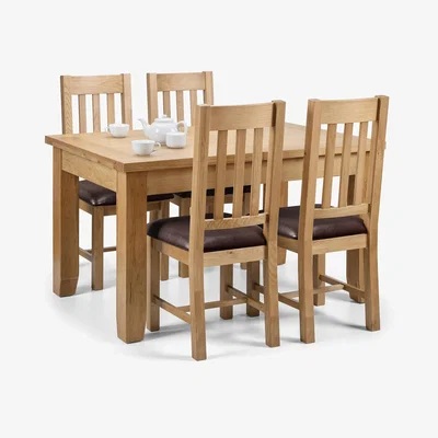 Dunelm Astoria 4 Seater Dining Set Mid Oak (Brown)
