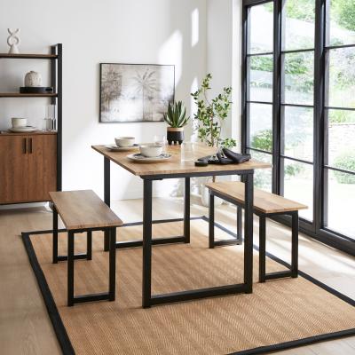 Dunelm Sampson 4 Seater Dining Bench Set Light Wood