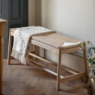 Dunelm Return - Elda Rope 2 Seater Dining Bench, Natural, 110cm