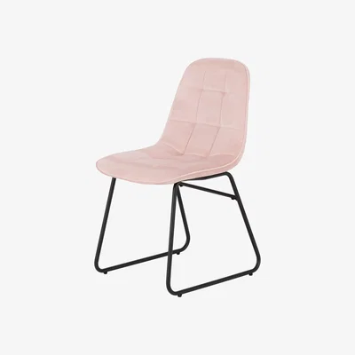 Dunelm Lukas Set of 2 Dining Chairs Pink Velvet Pink