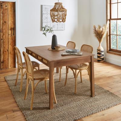 Dunelm Indi Mango Wood Dining Table with Tulle Dining Chairs Natural