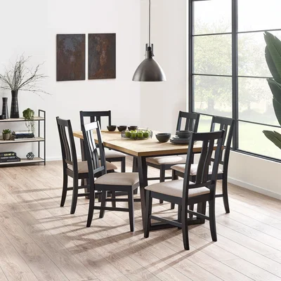 Dunelm Hilton 6 Seater Dining Table With Chairs Black