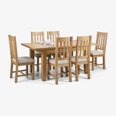 Dunelm Astoria Extending Dining Table with 6 Hereford Chairs Brown