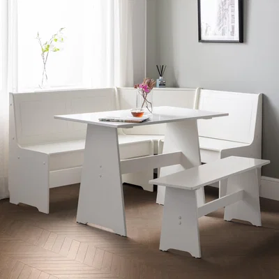 Dunelm Newport Corner Dining Set White